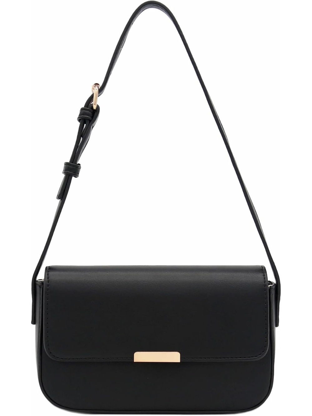 〽️ Women's Black Mini Rectangular Flap Purse Underarm Shoulder Bag